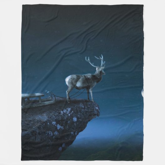 Herten in het maanlicht fleece deken (Voorkant)