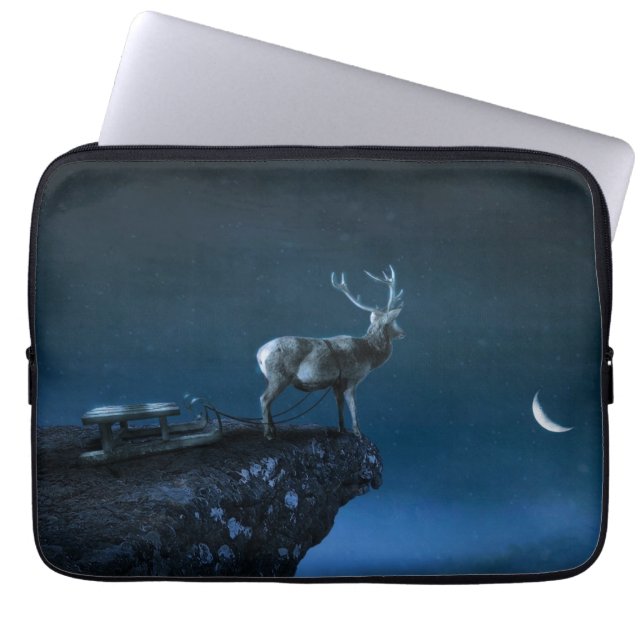 Herten in het maanlicht laptop sleeve (Voorkant)