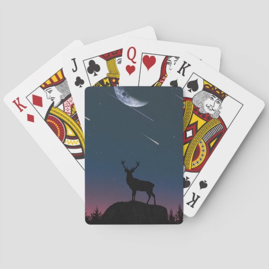 herten in het maanlicht pokerkaarten (Achterkant)