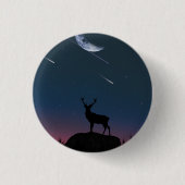 Herten in het maanlicht ronde button 3,2 cm (Voorkant)