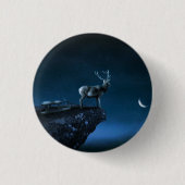 Herten in het maanlicht ronde button 3,2 cm (Voorkant)