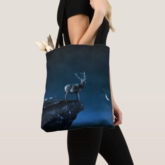 Herten in het maanlicht tote bag (Dichtbij)
