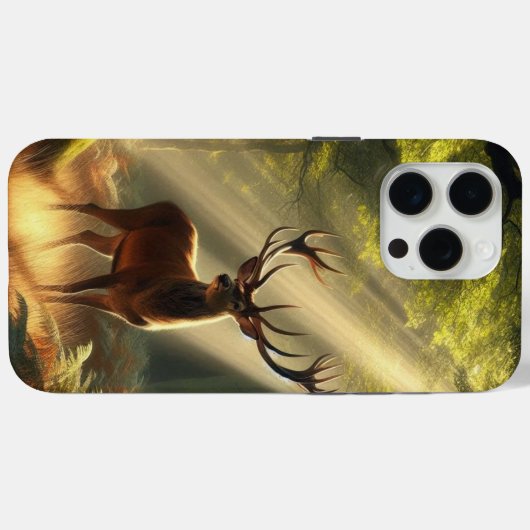 Herten in het ochtendbos Case-Mate iPhone case (Achterkant (horizontaal))