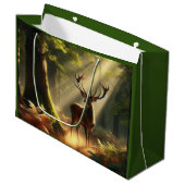 Herten in het ochtendbos groot cadeauzakje (Voorkant Gekanteld)