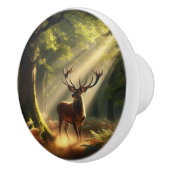 Herten in het ochtendbos keramische knop (Rechts)