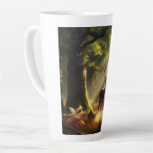 Herten in het ochtendbos latte mok (Linkerhoek)