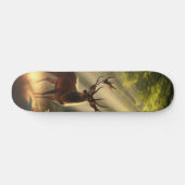 Herten in het ochtendbos persoonlijk skateboard (Horizontaal)