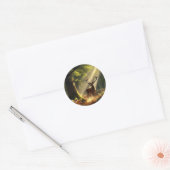 Herten in het ochtendbos ronde sticker (Envelop)