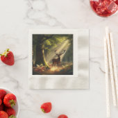 Herten in het ochtendbos servet (Insitu)