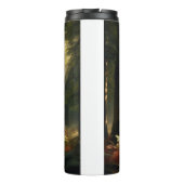 Herten in het ochtendbos thermosbeker (Achterkant)