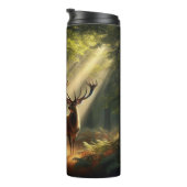 Herten in het ochtendbos thermosbeker (Geroteerd rechts)