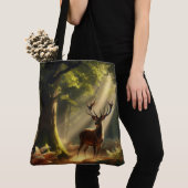 Herten in het ochtendbos tote bag (Dichtbij)