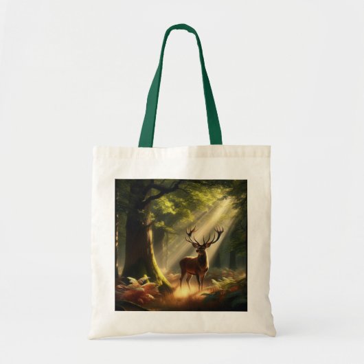 Herten in het ochtendbos tote bag (Voorkant)