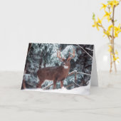 Herten in het sneeuw Wenskaart Kaart (Gele Bloem)
