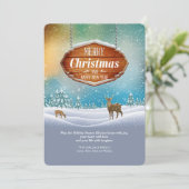 Herten in het Wenskaart van Kerstmis van de Sneeuw Feestdagenkaart (Staand voorkant)