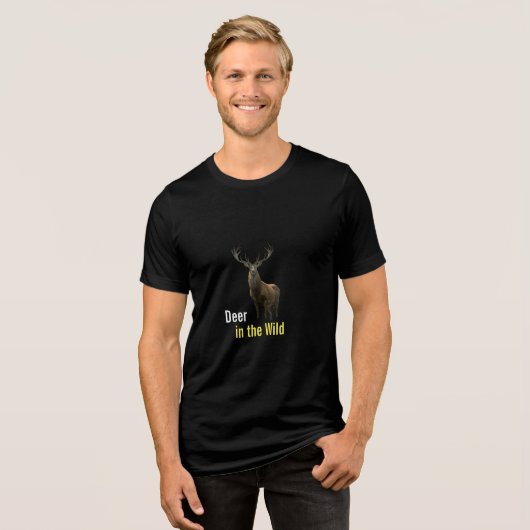 "Herten in het wild" Tri-Blend Shirt (Voorkant volledig)