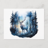 Herten in het winterbos briefkaart (Voorkant)