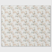 Herten in het winterbos Kerstmis Cadeaupapier (Vlak)