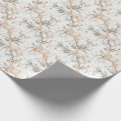Herten in het winterbos Kerstmis Cadeaupapier (Hoek)