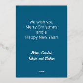 Herten in het winterlandschap, folie en tekst feestdagenkaart (Achterkant)