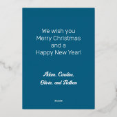 Herten in het winterlandschap, folie en tekst folie feestdagenkaart (Achterkant)