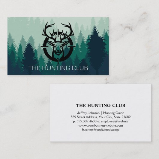 Herten in jachtgebieden visitekaartje (Voorkant / Achterkant)
