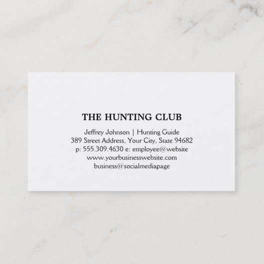 Herten in jachtgebieden visitekaartje (Achterkant)