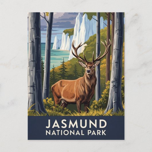 Herten in Jasmund Nationaal Park Duitsland Reizen Briefkaart (Voorkant)