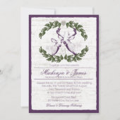 Herten in Krans met Monogram Plum Kaart (Voorkant)