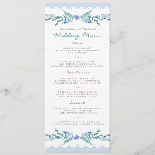 Herten in Liefde Woodland Winter Wedding Menu Kaar (Voorkant)