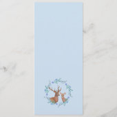 Herten in Liefde Woodland Winter Wedding Menu Kaar (Achterkant)