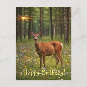 Herten in magisch bos briefkaart