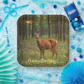 Herten in magisch bos papieren bordje (Feest)