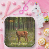 Herten in magisch bos papieren bordje (Feest)