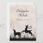 Herten in Meadow bruiloft uitnodiging (Voorkant)