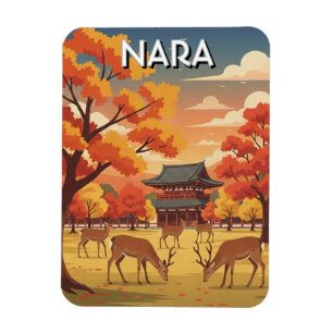 Herten in Nara Park Japan Reizen Magneet