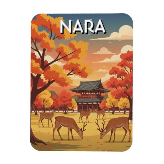 Herten in Nara Park Japan Reizen Magneet (Verticaal)
