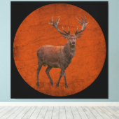 herten in oranje natuur canvas afdruk (Insitu (Houten vloer))