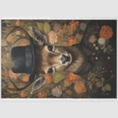 Herten in pak, Pet met bloemen 1 Decoupage papier (Voorkant)