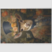 Herten in pak, Pet met bloemen 2 Decoupage papier (Voorkant)