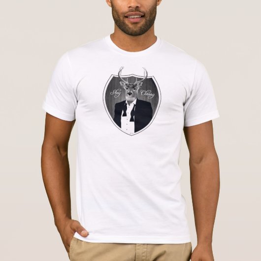 Herten in Smoking - Elegant Verblijf T-shirt (Voorkant)