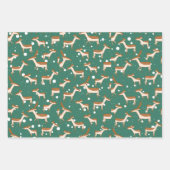 Herten in Sneeuw Wrapping Paper Flat Sheet Set van (Voorkant 3)