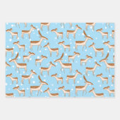 Herten in Sneeuw Wrapping Paper Flat Sheet Set van (Voorkant)