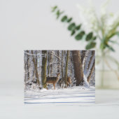 Herten in Snowy Eagle Creek City Park Feestdagenkaart (Staand voorkant)