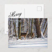 Herten in Snowy Eagle Creek City Park Feestdagenkaart (Voorkant / Achterkant)