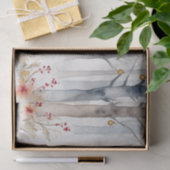 Herten in Snowy Forest Kerstbomen Waterverf Tissuepapier (Geschenk)