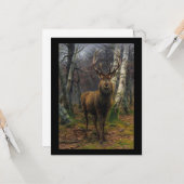 Herten in vintage stijl rustieke jager   kaart (Voorkant / Achterkant in situ)