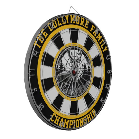 Herten in Vreedzaam Bos Bullseye Dartbord (Voorkant Links)