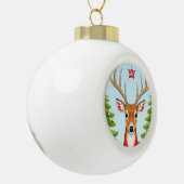 Herten in Winter Wonderland Scene Keramische Bal Ornament (Links)