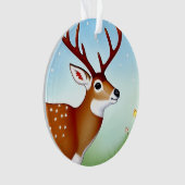 Herten in Winter Wonderland Scene Ornament (voorkant)